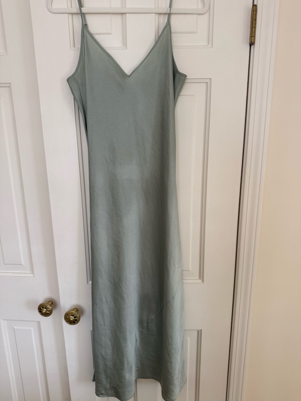 Wilfred Sage Green Satin Maxi Slip Dress